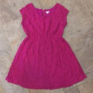 Fuchsia Lace Overlay Dress/Tunic